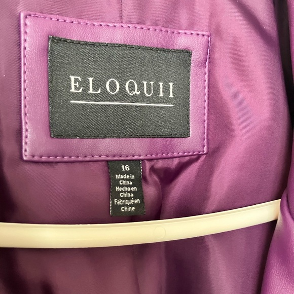 Eloquii Faux Leather Asym Blazer - Picture 8 of 16